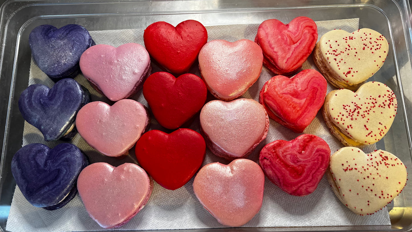 1 Dozen Colossal Size Heart Macarons