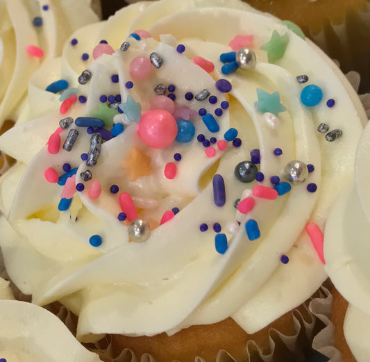 Gluten Free Vanilla Colossal Cupcakes